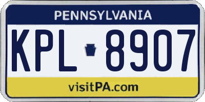 PA license plate KPL8907