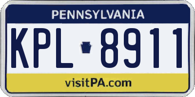 PA license plate KPL8911