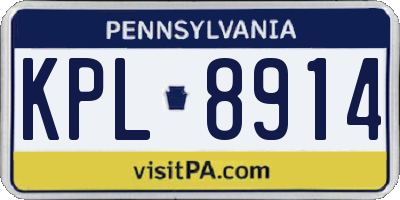 PA license plate KPL8914