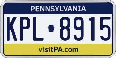 PA license plate KPL8915