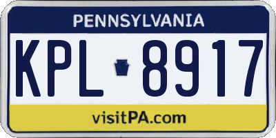 PA license plate KPL8917
