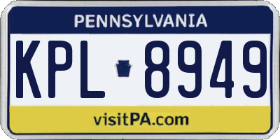 PA license plate KPL8949