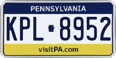 PA license plate KPL8952