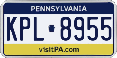 PA license plate KPL8955