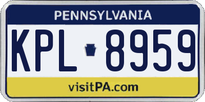 PA license plate KPL8959