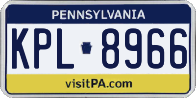 PA license plate KPL8966
