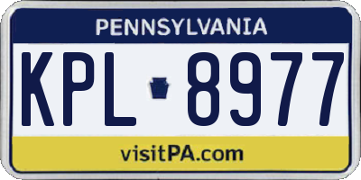 PA license plate KPL8977
