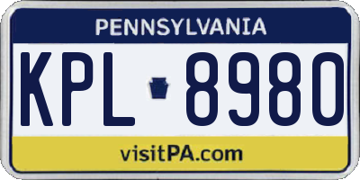 PA license plate KPL8980