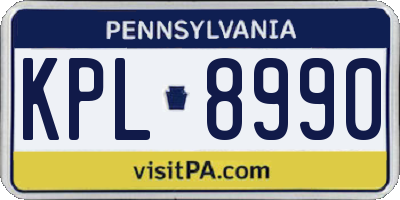 PA license plate KPL8990