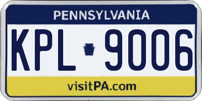 PA license plate KPL9006