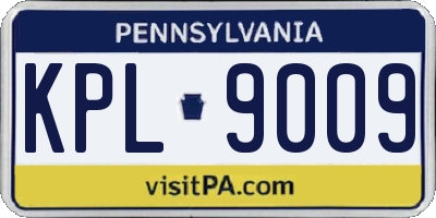 PA license plate KPL9009