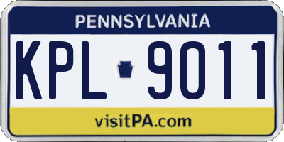 PA license plate KPL9011