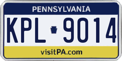 PA license plate KPL9014