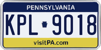 PA license plate KPL9018