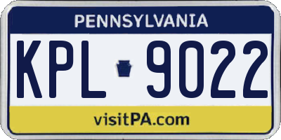PA license plate KPL9022