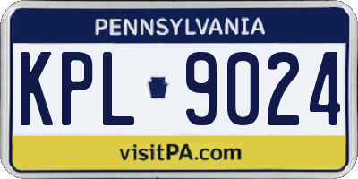PA license plate KPL9024