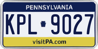 PA license plate KPL9027