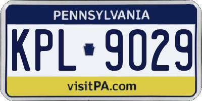 PA license plate KPL9029