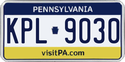 PA license plate KPL9030