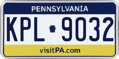 PA license plate KPL9032