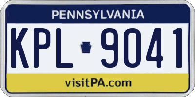 PA license plate KPL9041