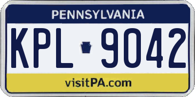 PA license plate KPL9042