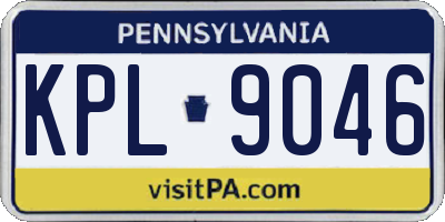 PA license plate KPL9046