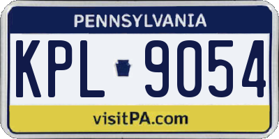 PA license plate KPL9054