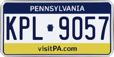 PA license plate KPL9057