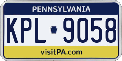 PA license plate KPL9058