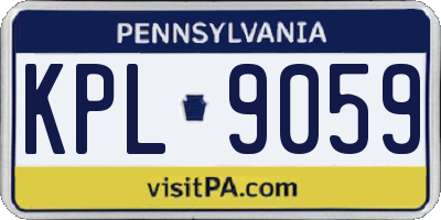 PA license plate KPL9059