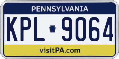 PA license plate KPL9064