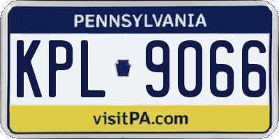 PA license plate KPL9066