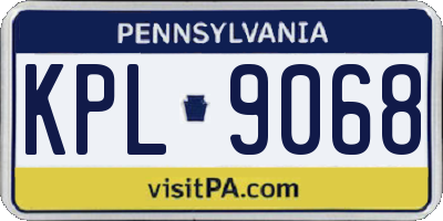 PA license plate KPL9068