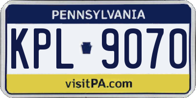 PA license plate KPL9070