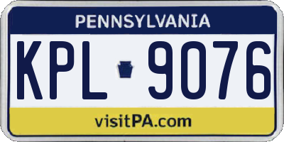 PA license plate KPL9076