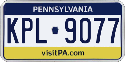 PA license plate KPL9077