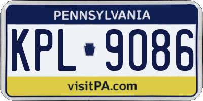 PA license plate KPL9086