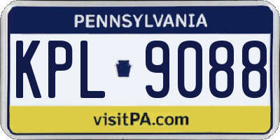 PA license plate KPL9088
