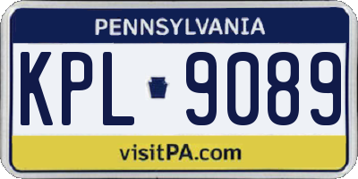 PA license plate KPL9089