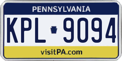 PA license plate KPL9094