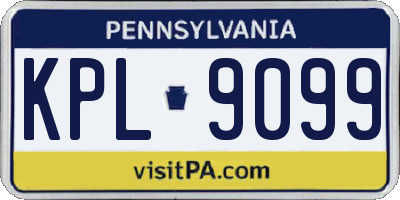 PA license plate KPL9099