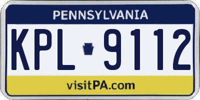PA license plate KPL9112