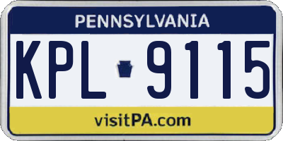 PA license plate KPL9115