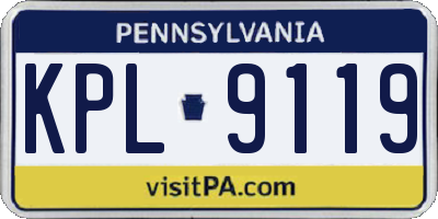 PA license plate KPL9119