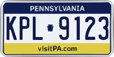 PA license plate KPL9123