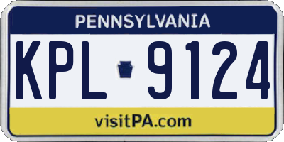 PA license plate KPL9124
