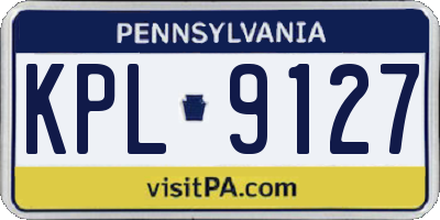 PA license plate KPL9127