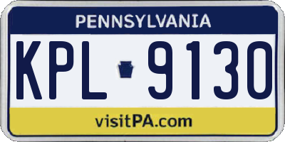 PA license plate KPL9130