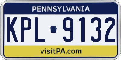 PA license plate KPL9132
